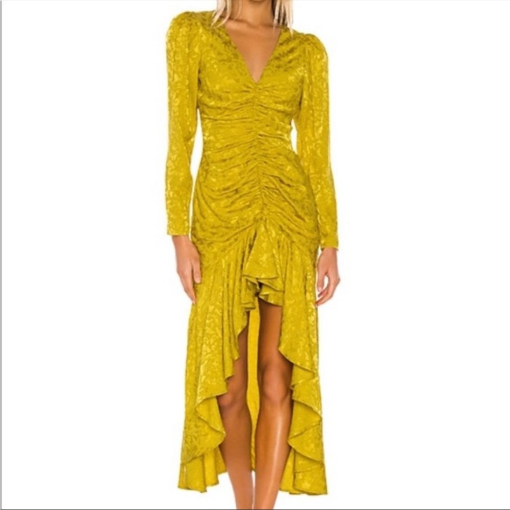 Lovers + Friends Citron Green Long Sleeve Cairo Dress Size S